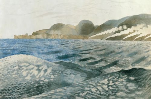 Eric-Ravilious: Study-for-‘Leaving-Scapa-Flow’-(recto);-‘The-Firth-of-Forth’-(verso),-circa-1940–41