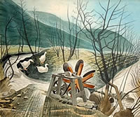 Artist Eric Ravilious: Waterwheel, 1938